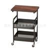 Estante de Almacenamiento Multicapa para Sala de Estar Removible Carro de Almacenamiento para Tazas de Snacks de Cafetería Estante de Almacenamiento Carrito para el Hogar con Tablero de Madera