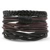 Pulsera tejida multicapa popular europea y americana de suministro transfronterizo, traje de pulsera de cuero ajustable, ventas directas de fábrica