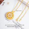 Accesorio DIY del mismo estilo de la Tienda Antigua Puzuo: Collar colgante de brújula con rosetón rosa de diamantes completos, cadena de clavícula de alta gama para mujer