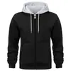 Amazon Nuevo Sudadera con Capucha y Cremallera para Hombre de Manga Larga de Color Liso Polar Casual Deportiva Moda Sudadera con Capucha