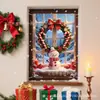 Nuevo banner de decoración navideña para ventana de Amazon, decoración colgante de pared de invierno, fondo festivo de bandera para ventana de casa