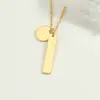 Lele Joias Colar com Pingente Geométrico de Letra Europeu e Americano Aço Inoxidável Banhado a Ouro Logotipo Aço Titânio Gravado Corrente de Clavícula de Nicho