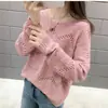 Suéter de Tricô Vazado com Gola V Estilo Novo Primavera e Outono 2026 Suéter Fashion com Gola Redonda para Mulheres Cardigã Solto Fino Camada Base