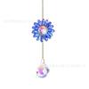 Colgante de cristal de girasol de seda envuelto a mano para colgar al aire libre, adornos colgantes para coche, suministro transfronterizo hecho a mano con cuentas DIY