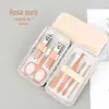Conjunto de Ferramentas para Manicure 7 Peças Atacado Doméstico Portátil Cortador de Unhas de Manicure Conjunto de Cortadores de Unhas Impresso