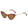 Gafas de sol Jamie 5091 de Moda Europea y Americana con Incrustaciones de Diamantes Estilo Ojo de Gato para Mujer con Bisagras de Resorte, Gafas de Sol Retro de Dos Tonos con Degradado Transfronterizas