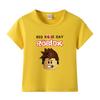 ROBLOX estampa de desenho animado roupas infantis fornecimento transfronteiriço de camisetas infantis de algodão puro manga curta atacado