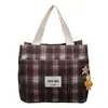 Bolsa de Almuerzo Portátil de Moda, Nueva Bolsa de Lona Versátil de Tendencia Transfronteriza, Bolso Casual Elegante Retro para Mujer