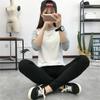 Camiseta de manga larga para otoño e invierno al por mayor, suéter fino, jersey, ropa suelta de talla grande para mujer, ajuste ceñido, ropa para estudiantes, ropa de clase para parejas