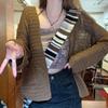 Cárdigan de punto hueco con protección solar para mujer Verano Delgado 2025 Primavera y Otoño Estilo Coreano Suelto Moderno Estilo Perezoso Top Chaqueta