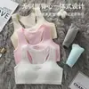Roupa íntima de algodão puro para meninas em fase de desenvolvimento, adequada para estudantes do ensino fundamental II e médio, com bojos embutidos para evitar protuberâncias, uma camisola fina estilo verão