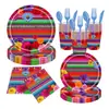 Conjunto de Louças Descartáveis para Festa de Carnaval Mexicano de Novo Produto Transfronteiriço Prato de Papel Descartável
