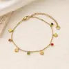 Estrellas, Luna, Amor, Trébol de Cuatro Hojas, Circonita de Colores, Pulsera de Acero de Titanio que No se Desvanece para Mujer, Oro de 18 Quilates, Joyería de Mano Moderna y Versátil