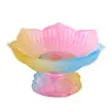 Prato de Frutas Lótus de Vidro Colorido Ornamentos Domésticos de Buda Prato de Frutas para Oferenda ao Deus da Riqueza Buda Prato de Pré-oferenda Prato de Frutas para Prato de Frutas