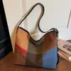 Bolso de Nicho de Gran Capacidad con Bloques de Color para Mujer 2025 Nuevo Bolso de Hombro Cruzado Casual para el Trabajo Bolso Tote Versátil de Moda