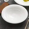 Plato de Cerámica para Pasta Plato para Sopa Vajilla de Hotel Porcelana Blanca Hielo Plato Creativo Plato para Platos Plato Redondo Bol para Sopa Plato de Cena
