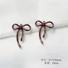 Estilo Ins para Niña Serie Única y Versátil Borgoña Profundo Colgante de Lazo Accesorios para Pendientes y Collares DIY