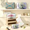 Bolsa de Armazenamento PU Estampada da Moda, Impermeável, Grande Capacidade, Necessaire de Viagem Portátil, Bolsa Multifuncional para Cosméticos e Maquiagem