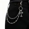 Corrente de Elementos Múltiplos para Calças, Corrente de Bolsa, Espada, Contas Redondas, Cruz, Corrente de Cintura, Fecho Lagosta, Pingente, Corrente para Jeans