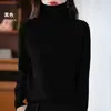 Suéter de gola alta feminino simples pulôver camada base malha solto casual moderno peça íntima camada base malha top