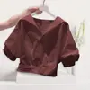 Camisa Verde Juvenil Dopamine con Cuello y Manga Corta para Mujer, Nuevo Estilo Verano 2026, Camisa Corta Dulce para Mujeres Petite