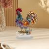 Adornos de Animales Gallo de la Suerte Creativos Coloridos Transfronterizos Adornos Decorativos de Acrílico Plano 2D para Escritorio de Hogar Oficina