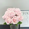 Flor artificial rosa flor de boda diseño de sala de bodas guía de flores para el camino flor interior flor de seda flor artificial exhibición en jarrón fila de flores