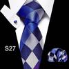 Corbata azul de tres piezas para hombre, corbata formal, suministro directo de fábrica, transfronterizo