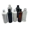 Garrafa plástica de 100ml com tampa, selada, boca estreita, branca, garrafa PET esguia, garrafa de líquido vazia, garrafa dispensadora de álcool