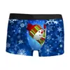 Ropa Interior Navideña para Hombre Transfronteriza Aliexpress Amazon Estampado 3D Transpirable y Cómodo Boxer Brief de Cintura Media