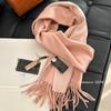 Frente e verso cheios de ondulações de água! Caxemira pura cachecol de caxemira feminino inverno quente cachecol rosa sofisticado