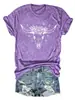 Amazon eBay tienda independiente moda casual para mujer patrón de cabeza de vaca flor estrella algodón manga corta camiseta camisa base para exportación