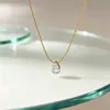 Novo Design Pingente Colar de Diamante Dourado de Alta Qualidade com 6 Garras Corrente para Clavícula de Verão Feminina Acessórios de Luxo de Nicho Acessíveis Que Não Desbotam