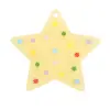 Pingente de Estrela de Cinco Pontas em Acrílico Pingente de Coração Impressão Dupla Face Corrente para Celular Chaveiro Acessórios para Joias DIY Atacado