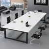Mesa de conferencias, mesa larga, escritorio de oficina simple moderno de alta gama, mesa larga y sillas para discusiones, banco de trabajo para sala de conferencias, mesa de capacitación