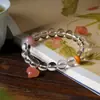 Pulseira Original de Cristal Branco Natural e Cera de Abelha, Pulseira Wenwan de Ágata Yanyuan em Formato de Pêssego Estilo Chinês Novo para Mulheres, Peça Única Atacado