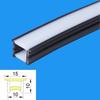 Cubierta de Luz Lineal de Silicona Negra Placa Canaleta para Lámpara Flexible Empotrable Tira de Luz Suave Interior Tira de Luz LED Luz Lineal