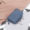 Couro de Vaca de Primeira Camada Acordeão Porta-Cartões com Múltiplos Compartimentos Porta-Cartões Feminino Porta-Cartões Grande Texturizado Carteira de Moedas com Zíper Porta-Documentos Porta-Cartões