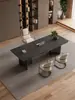 Mesa de Centro de Pizarra de Piedra de Lujo, Juego Moderno de Mesa y Sillas para el Té, Sencillo y Elegante con un Toque de Alta Gama, Mesa para Ceremonia del Té de Oficina, Mesa para Preparar Té