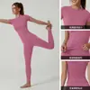 Tops de Yoga de Alta Elasticidade Transfronteiriços, Roupas de Yoga de Secagem Rápida para Treinamento Esportivo ao Ar Livre, Tops Esportivos de Gola Redonda Justos