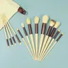 Set de 13 Brochas de Maquillaje, Brocha para Polvos Sueltos, Brocha para Rubor, Brocha para Sombras de Ojos, Brochas de Maquillaje de Viaje Portátiles Asequibles de Cerdas Suaves para Principiantes