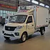 Veículo de transporte de cadeia de frio com placa azul e largura interna de 2,3 metros para exportação. Veículo Refrigerado Elétrico Puro de Nova Energia. 3. Novos descontos