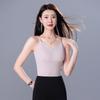 Nova regata elástica feminina outono pequeno terno camisa de base slim fit beleza interior sutiã nas costas top integrado moda