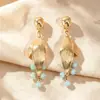 Brincos de Franja com Pingente de Folha Exagerada Totalmente Cravejados em Diamante Estilo Europeu e Americano Moda Feminina Estética Fria Nicho