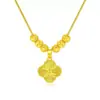 TikTok Explosivo Colar Flor de Trevo Quatro Folhas Feminino Luxo Leve Sensação de Alto Padrão Aço Titânio Cor Elegante Sem Corrente de Clavícula Mesmo Estilo Designer