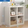 Gabinete de celosía partition de mesita de noche semi-cerrado gabinete de almacenamiento de dormitorio estante de almacenamiento de estantería de mesita de noche almacenamiento de extremo de cama de piso ocho compartimentos