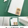 Cuaderno de hojas sueltas engrosado, cuaderno de espiral para estudiantes, cuaderno simple rayado, bloc de notas cuadriculado translúcido esmerilado