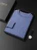 Nuevo suéter de cachemira para hombre de otoño e invierno, cuello redondo, tejido de siete puntos grueso, corte holgado, talla grande, jersey, suéter base de punto de lana de color liso