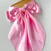 Pinza para el pelo con lazo de satén popular transfronterizo, pinza de resorte grande, color sólido, para la parte posterior de la cabeza, accesorios para el cabello para mujer