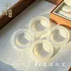 Anel de Calcedônia Branco Gelo Natural de Alta Qualidade, Anel de Ágata Verde Óleo, Anel de Jade Transparente Gelo, Anel Estilo Igual ao Xiaohongshu